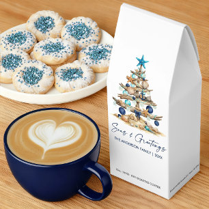 Watercolor Tree Seas and Greetings Beach Holiday Roasted Coffee