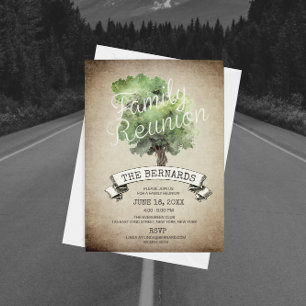 Watercolor Tree Vintage Family Reunion Invitation