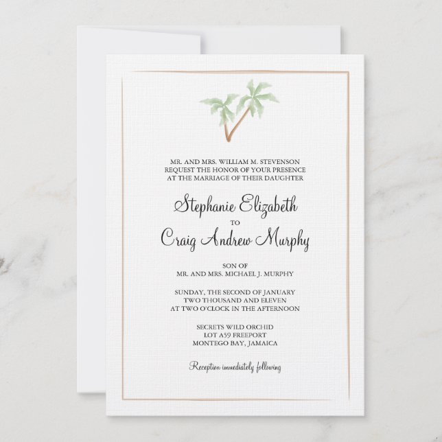 Watercolor Tree Wedding Invitation (Front)