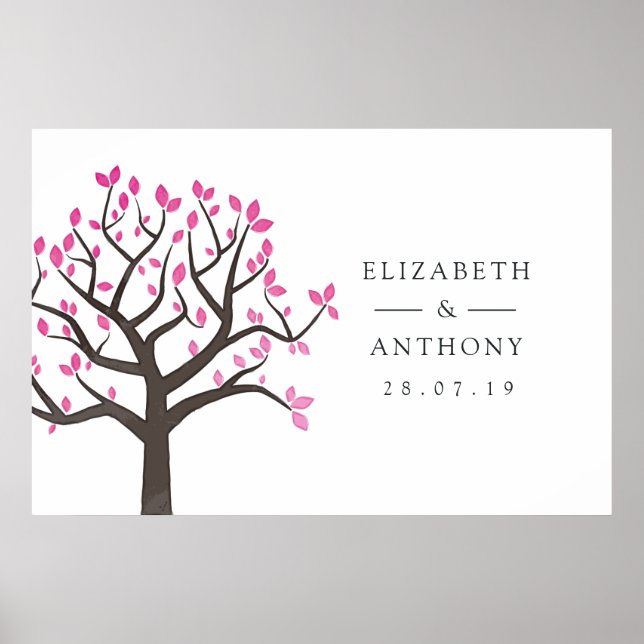 Watercolor Tree Wedding Poster (Front)