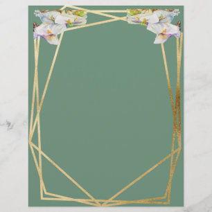 Watercolor tree white callas letterhead