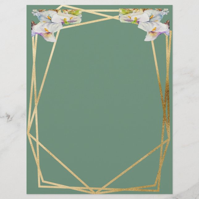 Watercolor tree white callas letterhead (Front)