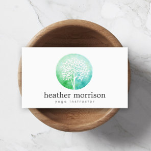 Watercolor Tree Yoga and Wellness Business Card