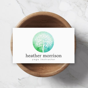 Watercolor Tree Yoga and Wellness Business Card