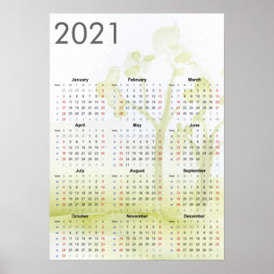 Watercolor trees 2021 Poster
