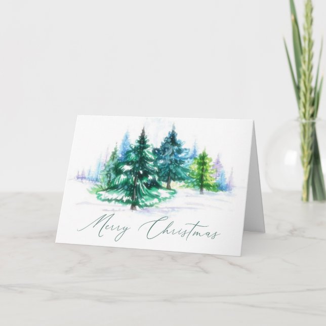Watercolor trees  card (Front)