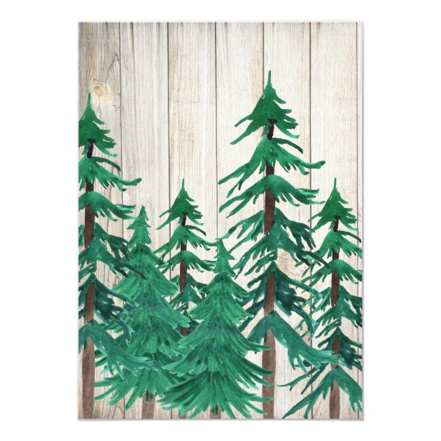 Watercolor Trees Corporate Holiday Party Invitation