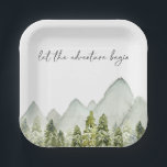 Watercolor Trees Paper Plates<br><div class="desc">Watercolor trees paper plates</div>