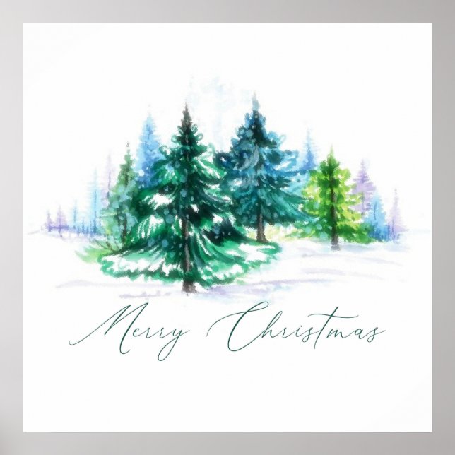 Watercolor trees  poster (Front)