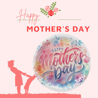 Watercolor Trend Mother's Day Personalized Name Paper Plates