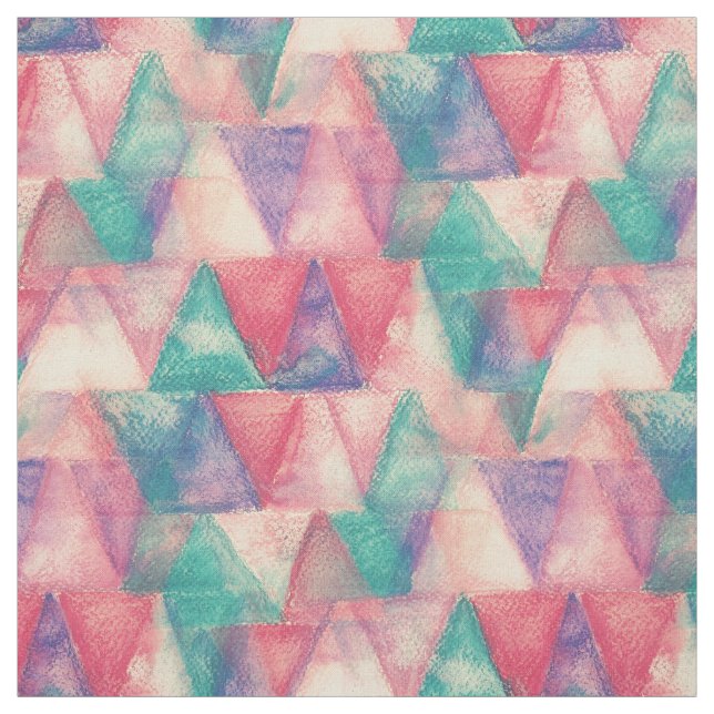Watercolor Triangle Pattern + your ideas Fabric (Swatch)