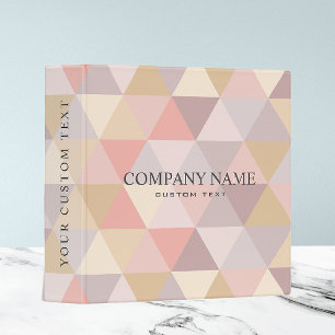 Watercolor Triangle Pink Cream Mauve Gray yellow   3 Ring Binder