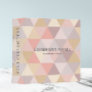 Watercolor Triangle Pink Cream Mauve Gray yellow   3 Ring Binder