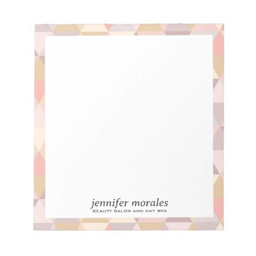 Watercolor Triangle warm palette monogram Notepad