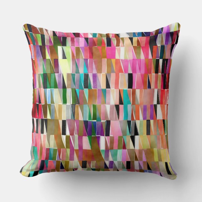 Watercolor Triangles double sided Throw Pillow (Front)