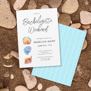 Watercolor Tropical Beach Bachelorette Party Invitation
