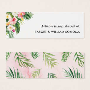 Watercolor Tropical Beach Bridal Registry Card