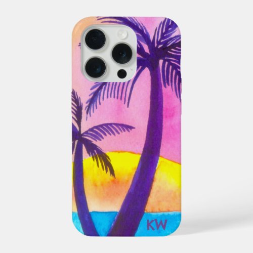 Watercolor Tropical Beach Sunset Phone Case
