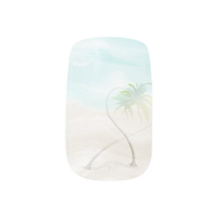 Watercolor Tropical Beach Wedding Minx Nail Art