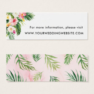 Watercolor Tropical Beach Wedding Website Cards