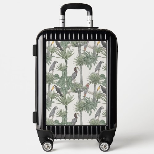 Watercolor Tropical Bird Pattern Luggage