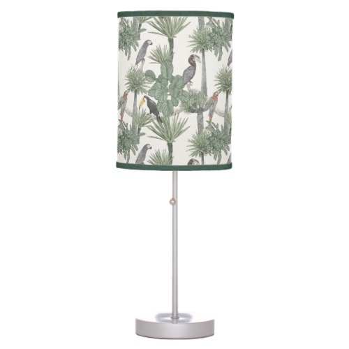 Watercolor Tropical Bird Pattern Table Lamp