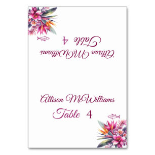 Watercolor Tropical Bliss-Fish Icon-Wedding- Table Number