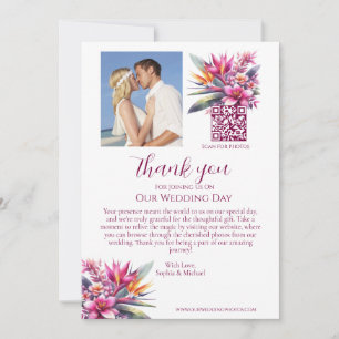 Watercolor Tropical Bliss-Photo Wedding Thank You Invitation