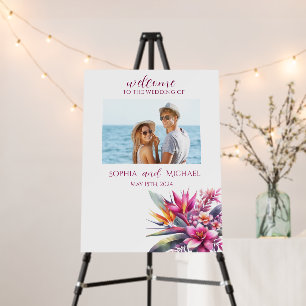 Watercolor Tropical Bliss-Wedding Welcome Sign- Foam Board
