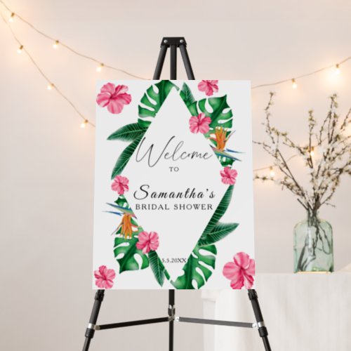 Watercolor Tropical  _ bridal shower welcome sign