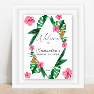 Watercolor Tropical  - bridal shower welcome sign