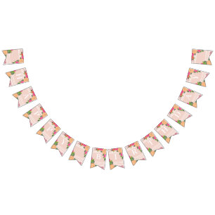 Watercolor Tropical Citrus Minimal birthday Bunting Flags