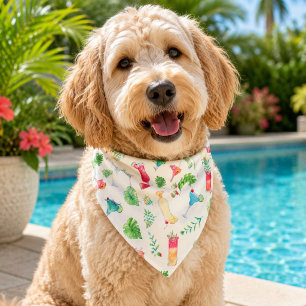 Watercolor Tropical Daiquiri Pattern Bandana