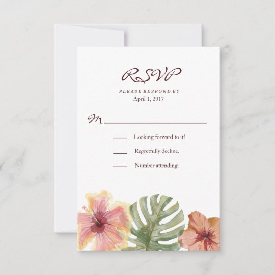 Watercolor Tropical Destination Wedding Rsvp Zazzle Com