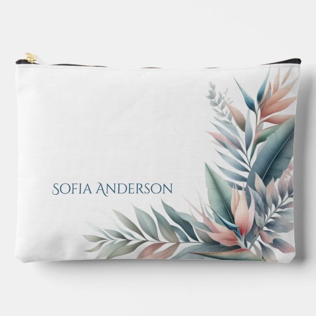 Watercolor Tropical Dream-Pastel Colors Accessory Pouch (Front)