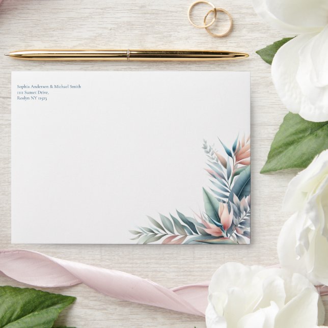 Watercolor Tropical Dream Wedding- Envelope (Wedding)