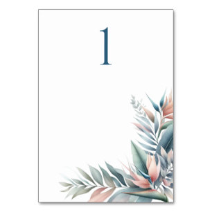 Watercolor Tropical Dream Wedding Table Card