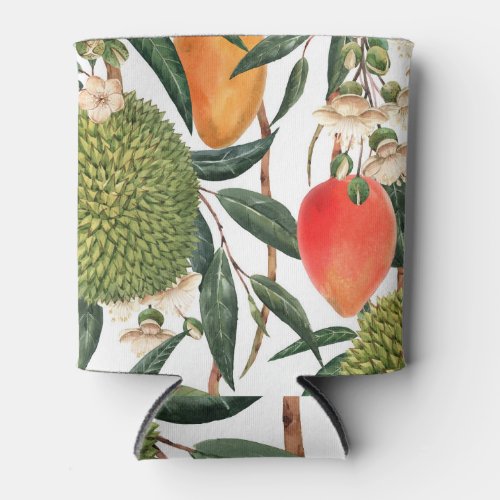 Watercolor tropical durian mango pattern can cooler