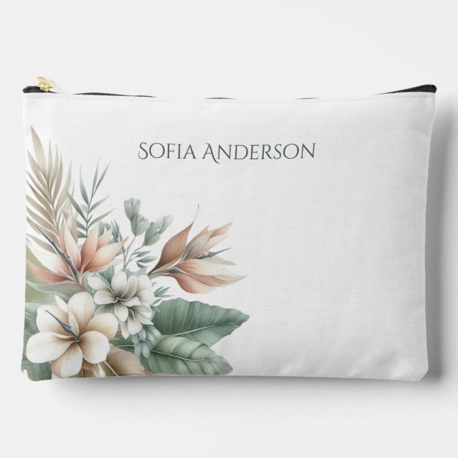 Watercolor Tropical Elegance-Pastel Colors Accessory Pouch (Front)