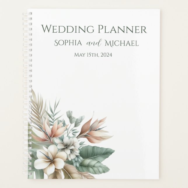 Watercolor Tropical Elegance-Wedding-Planner Planner (Front)