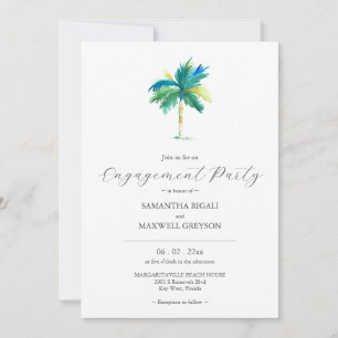 Watercolor Tropical Engagement Party Invitations