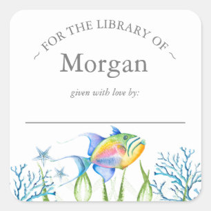 Watercolor Tropical Fish Bookplate