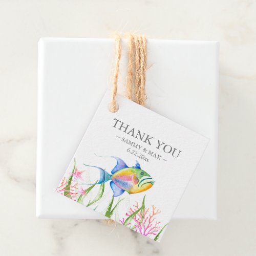 Watercolor Tropical Fish Gifts Favor Tags