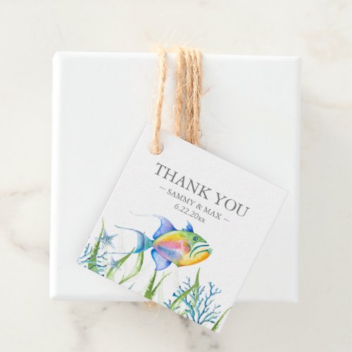 Watercolor Tropical Fish Gifts Favor Tags