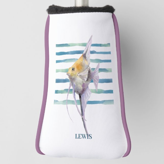 Watercolor TROPICAL FISH ,  Golf Head Cover (Rotate 90)