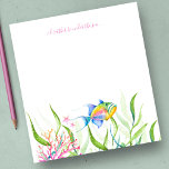 Watercolor Tropical Fish Personalized Stationery Notepad<br><div class="desc">Cute and coastal, this tropical stationery features the words "I'd rather be under the sea" in trendy script typography. It can be personalized with your family name or monogram in a hand lettered script typography with my queen trigger fish original watercolor art. Perfect as a kids back to school supplies,...</div>