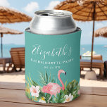 Watercolor Tropical Floral Bachelorette Party<br><div class="desc">Watercolor Tropical Floral Greenery Bachelorette Party Can Cooler with Pink Flamingo.</div>