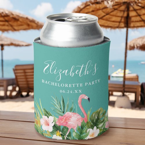 Watercolor Tropical Floral Bachelorette Party Can Cooler