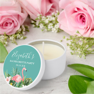 Watercolor Tropical Floral Bachelorette Party Mini Candle Favors