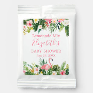 Watercolor Tropical Floral Flamingo Baby Shower Lemonade Drink Mix